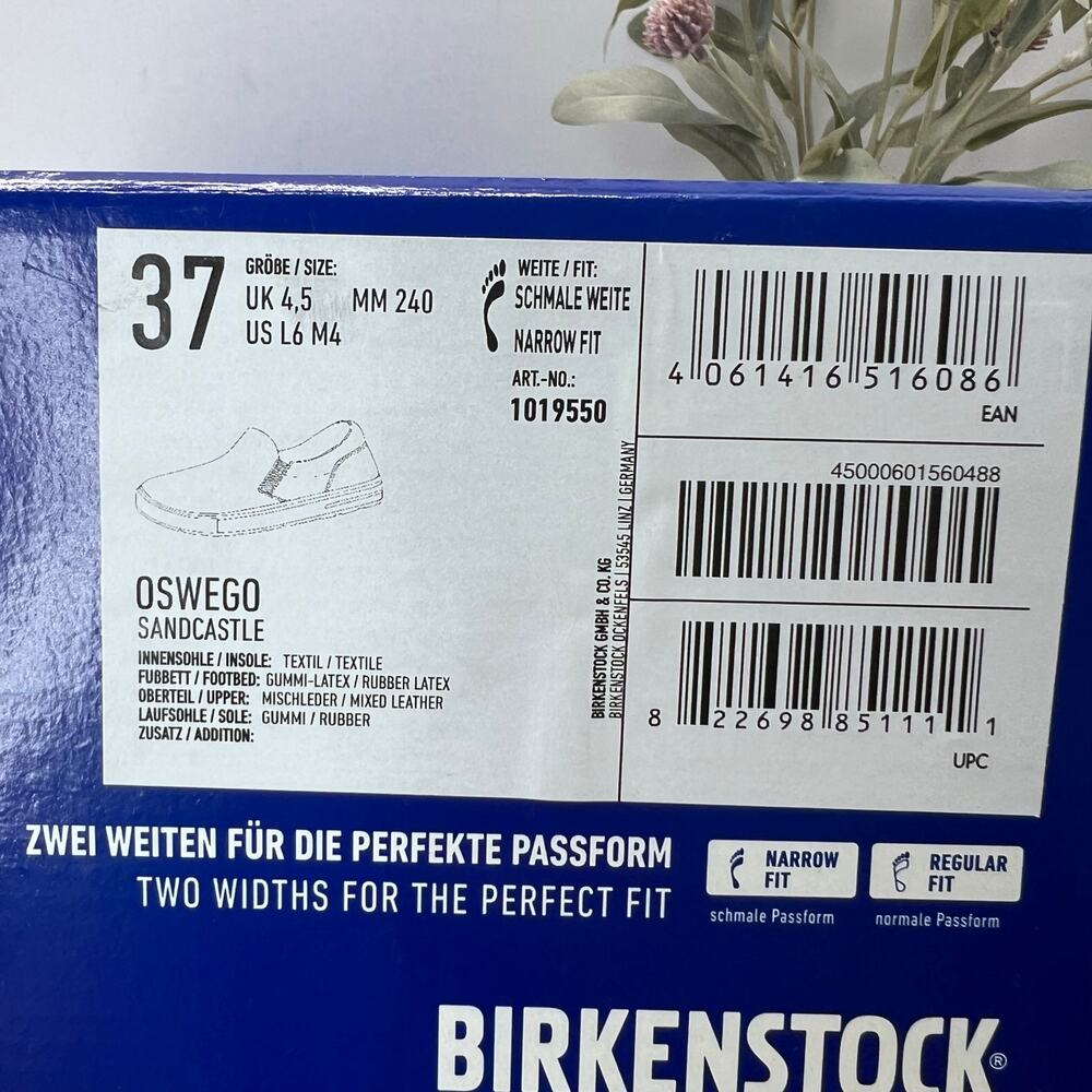 Birkenstock Oswego Loafer Sandcastle Women 6/Men 4 EU37 Narrow Fit Tried On - Picture 11 of 11